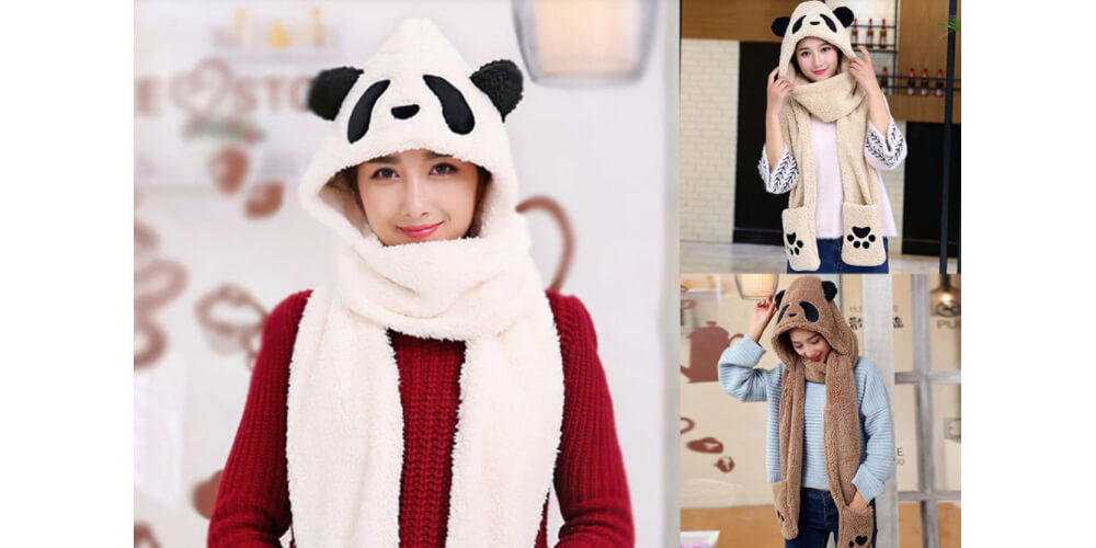 Cute panda gloves for a cold winter night