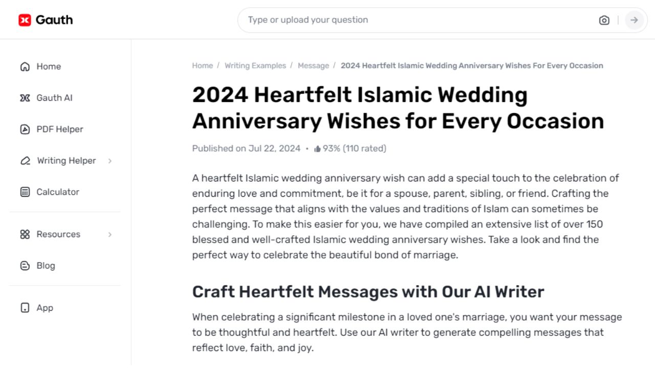 How to Write the Best Islamic Anniversary Message with Gauth